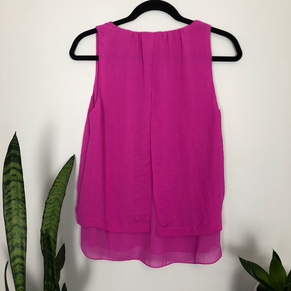 Rebecca Taylor Double Layer Aerin Top Fuchsia - Picture 5 of 11